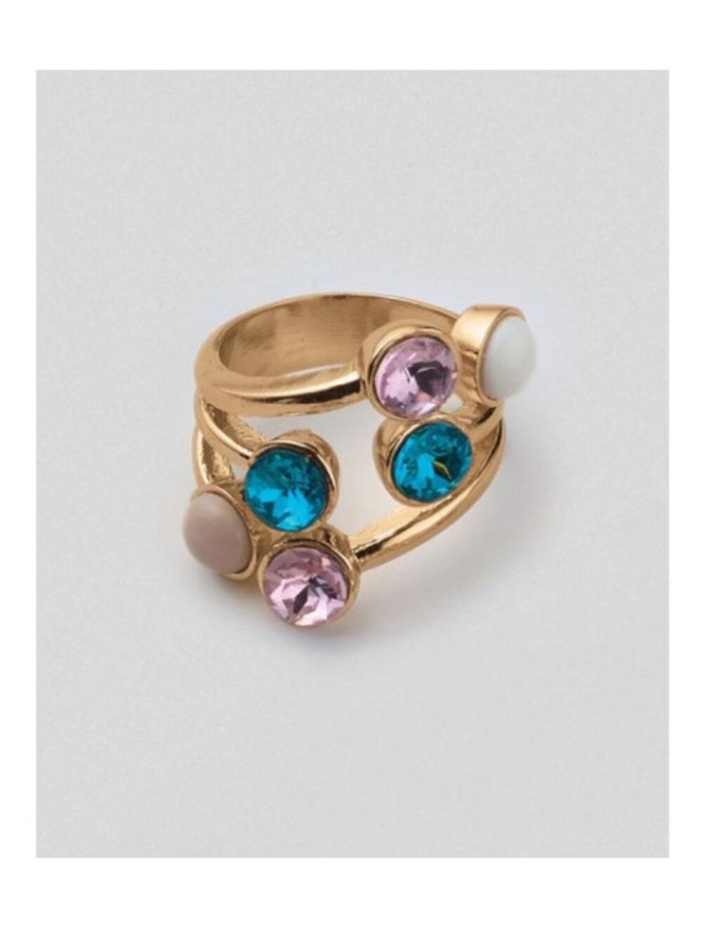 Avon Studio 1886 Acqua Rose Jewels Ring-Size 8-New In Box